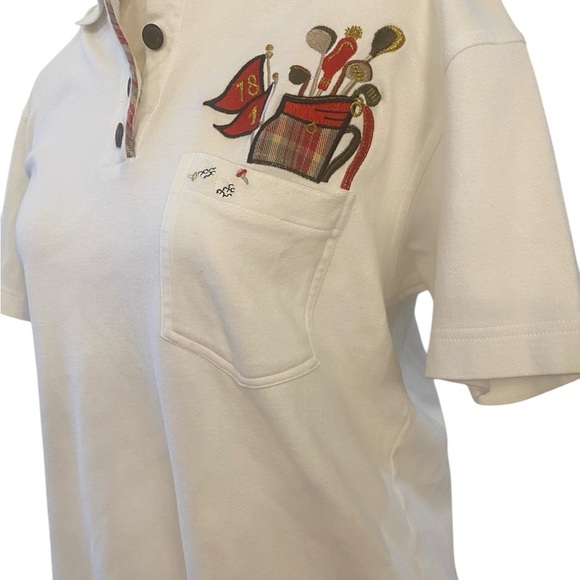 ID Distinctions Womens Vintage Golf Themed Embroidered Polo Shirt - Picture 4 of 8